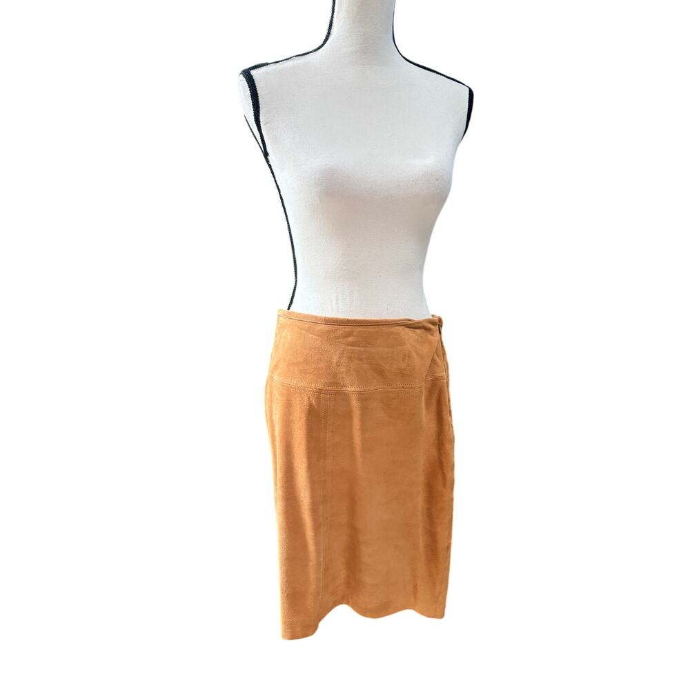Brooks Brothers Women's Size 4 Genuine Suede Pencil Skirt Camel